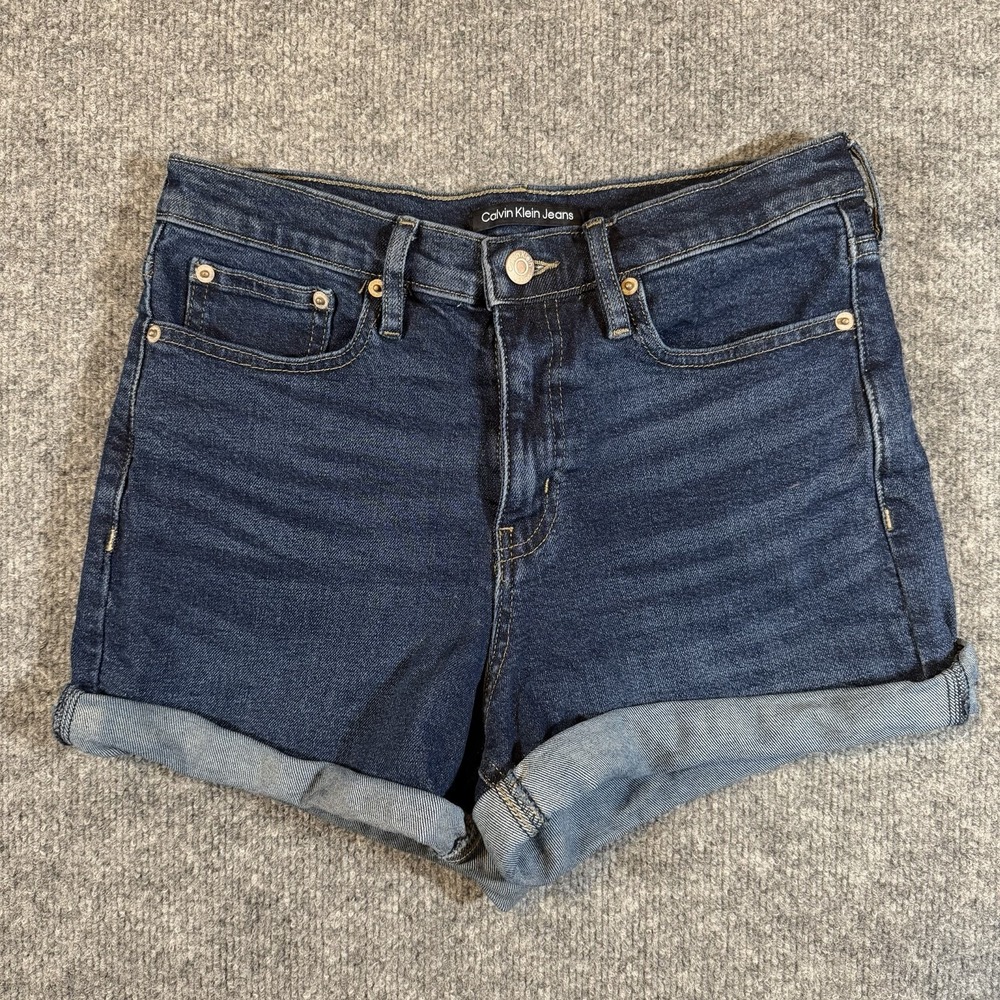 Calvin Klein Womens Size 6 Dark Wash Denim Jeans Roll Cuff